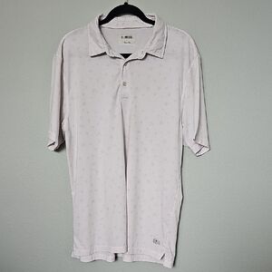 Linksoul Light Gray Astoria Palm Tree Printed Polo Golf Shirt Large